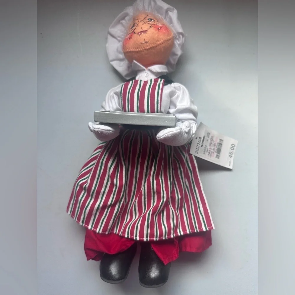 Annalee Red and Green Striped Doll‎ Mrs Clause Cookies